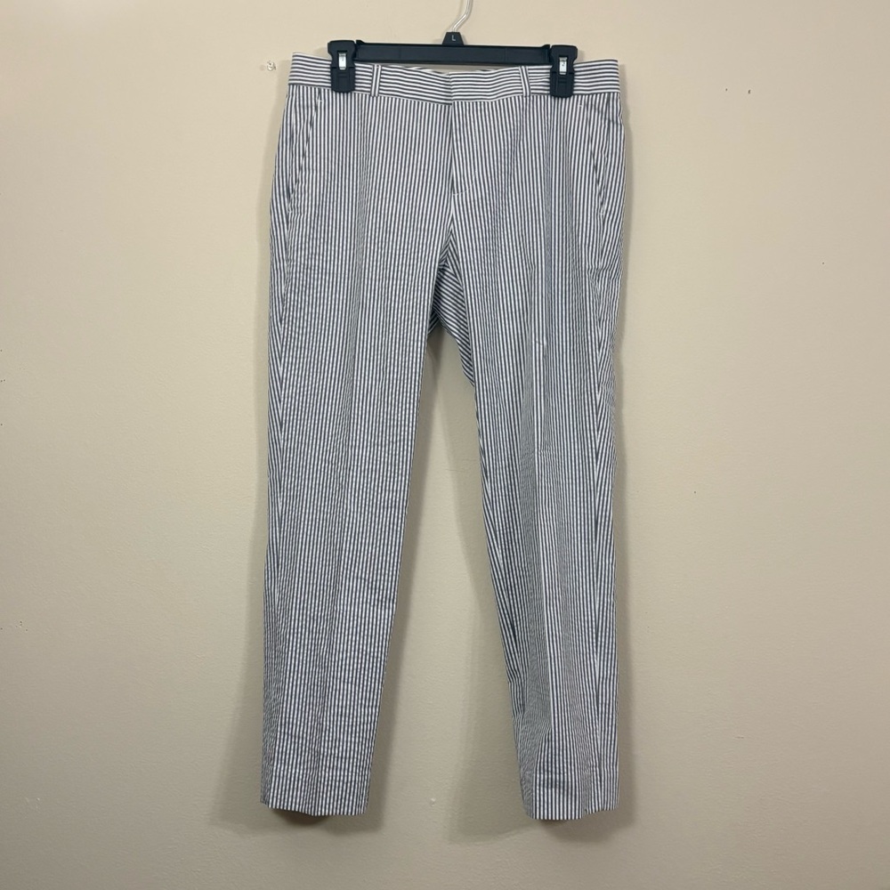 Banana Republic Pants women’s 4 Avery Ankle Seersucker grey stripe cl